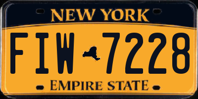 NY license plate FIW7228