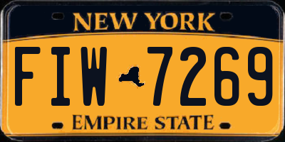 NY license plate FIW7269