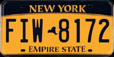 NY license plate FIW8172