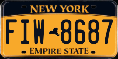 NY license plate FIW8687