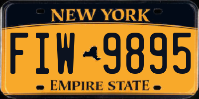 NY license plate FIW9895