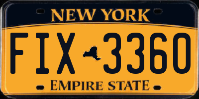 NY license plate FIX3360