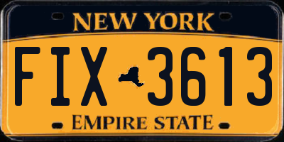 NY license plate FIX3613