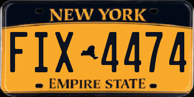 NY license plate FIX4474