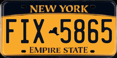 NY license plate FIX5865