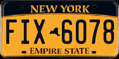 NY license plate FIX6078