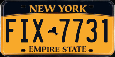 NY license plate FIX7731