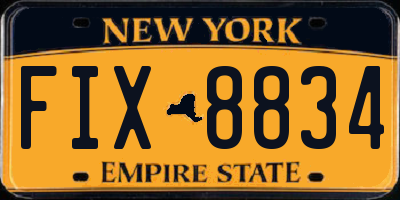 NY license plate FIX8834