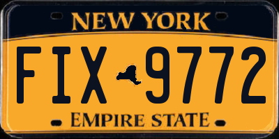 NY license plate FIX9772