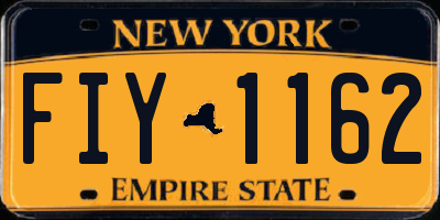 NY license plate FIY1162