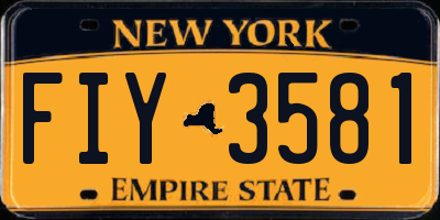NY license plate FIY3581
