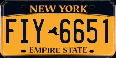NY license plate FIY6651