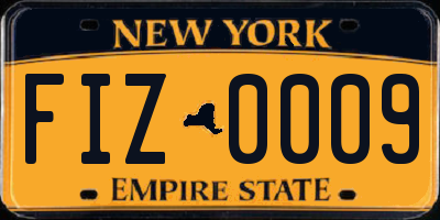 NY license plate FIZ0009