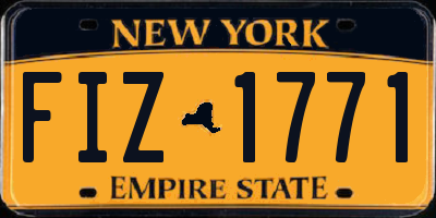 NY license plate FIZ1771