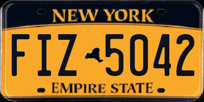 NY license plate FIZ5042