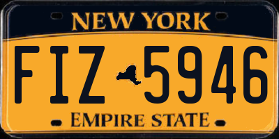 NY license plate FIZ5946