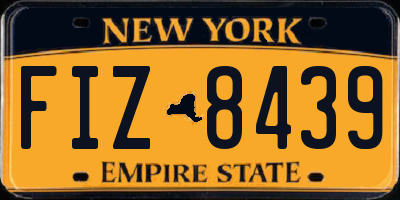 NY license plate FIZ8439