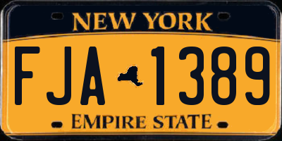 NY license plate FJA1389