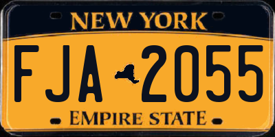NY license plate FJA2055
