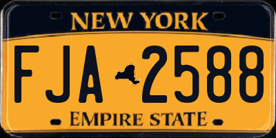 NY license plate FJA2588