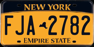 NY license plate FJA2782