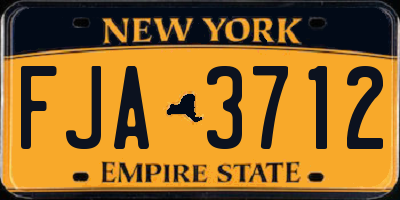 NY license plate FJA3712
