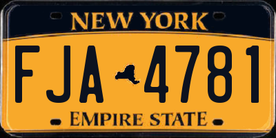 NY license plate FJA4781