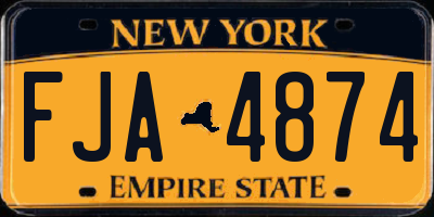 NY license plate FJA4874
