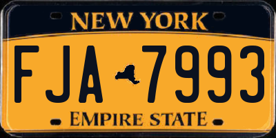 NY license plate FJA7993