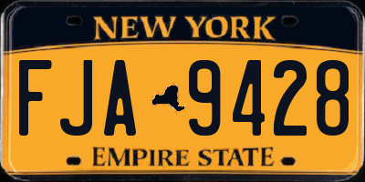 NY license plate FJA9428