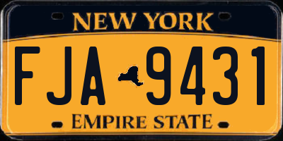 NY license plate FJA9431