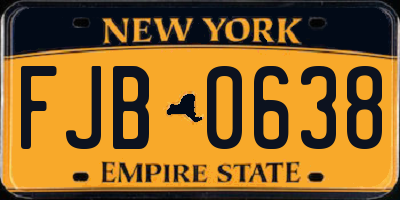 NY license plate FJB0638