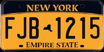 NY license plate FJB1215