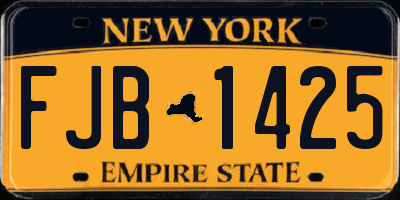 NY license plate FJB1425