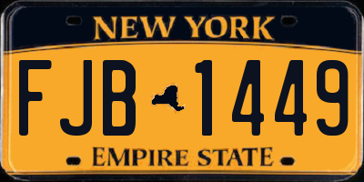 NY license plate FJB1449