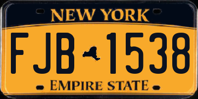 NY license plate FJB1538