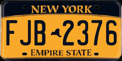 NY license plate FJB2376