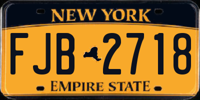 NY license plate FJB2718