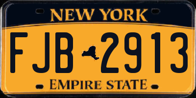 NY license plate FJB2913