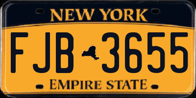 NY license plate FJB3655