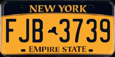 NY license plate FJB3739
