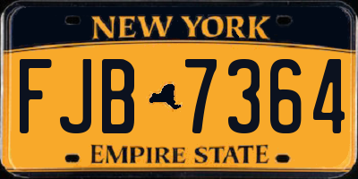 NY license plate FJB7364