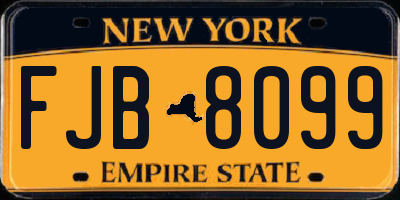 NY license plate FJB8099