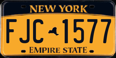 NY license plate FJC1577