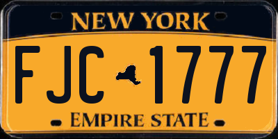 NY license plate FJC1777