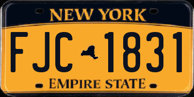 NY license plate FJC1831