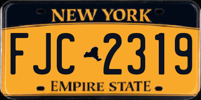 NY license plate FJC2319