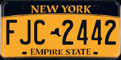 NY license plate FJC2442