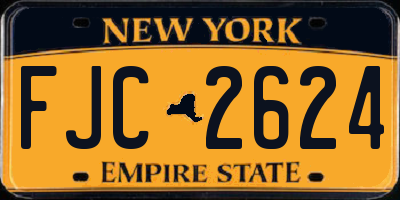 NY license plate FJC2624