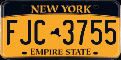 NY license plate FJC3755